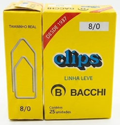 Clips Linha Bacchi com 25 unidades
